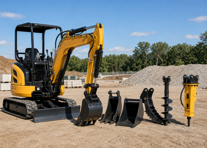 Mini excavator attachment package in real jobsite use thumbnail